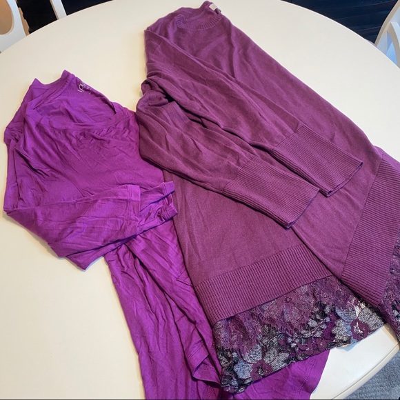 *Pair 2 Purple LOGO long sleeve tunic / tops